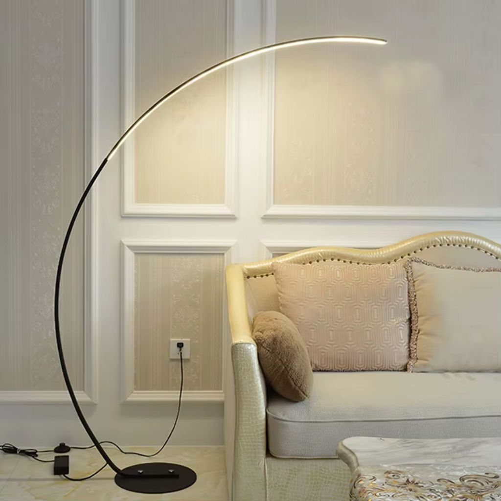 Arc Dimmable Black Floor Lamp | Nordic LED Stand Light