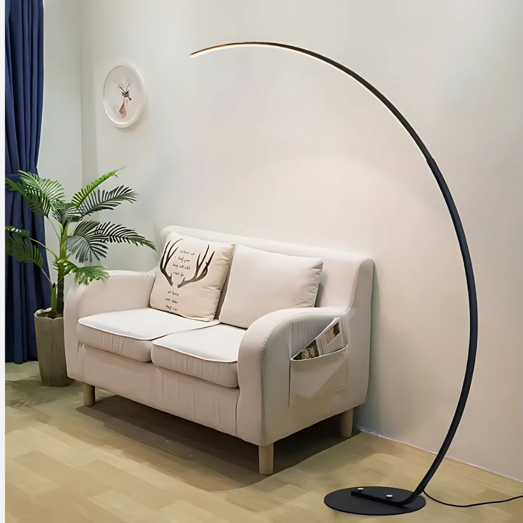 Arc Dimmable Black Floor Lamp | Nordic LED Stand Light