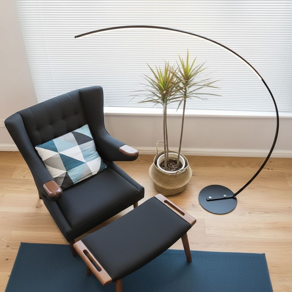Arc Dimmable Black Floor Lamp | Nordic LED Stand Light