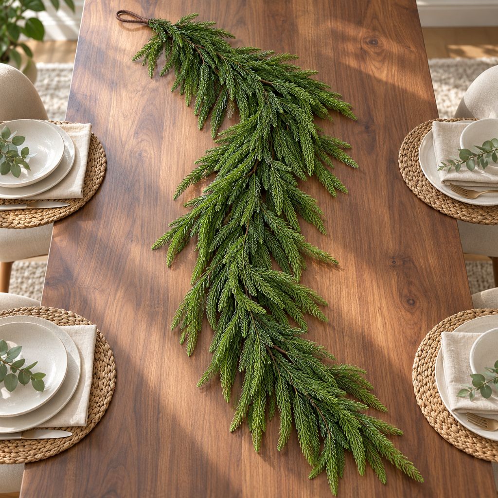 Artificial Norfolk Pine Christmas Garland for Mantels