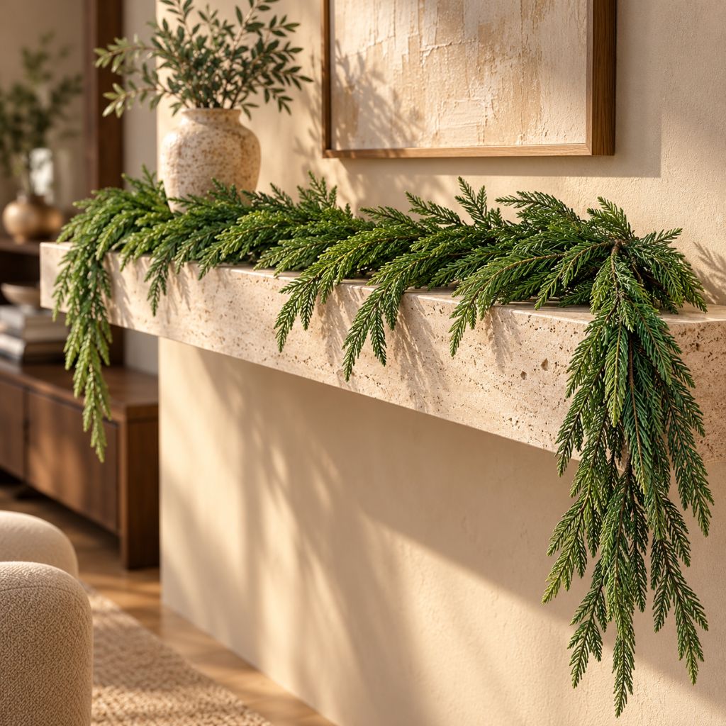 Artificial Norfolk Pine Christmas Garland for Mantels