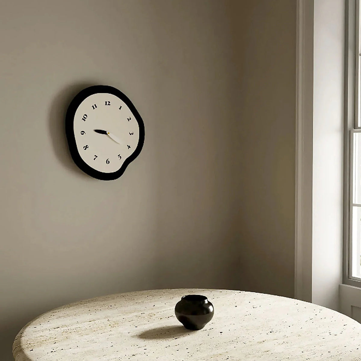 ArtTime - Abstract Distorted Silent Wall Clock with Pendulum - Lattea Global