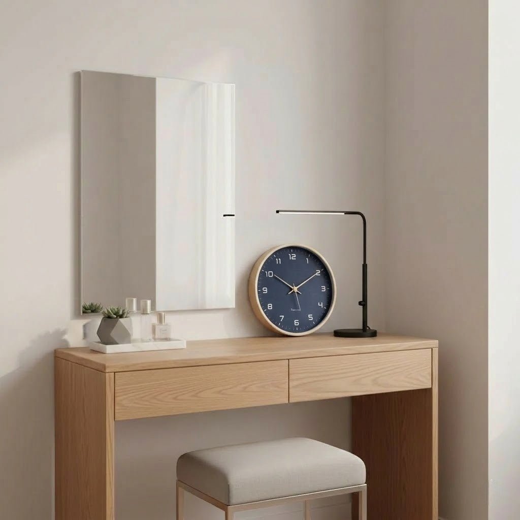 Azure Blue Minimalist Nordic Wood Wall Clock - Lattea Global