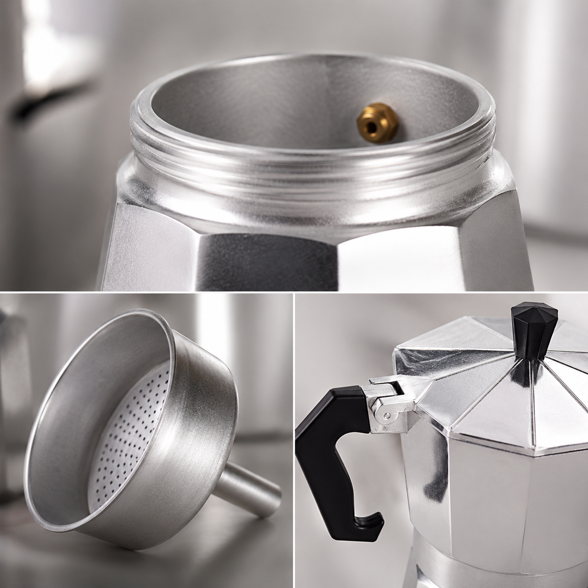 Aluminium Octagonal Moka Pot Italian Stovetop Espresso Maker