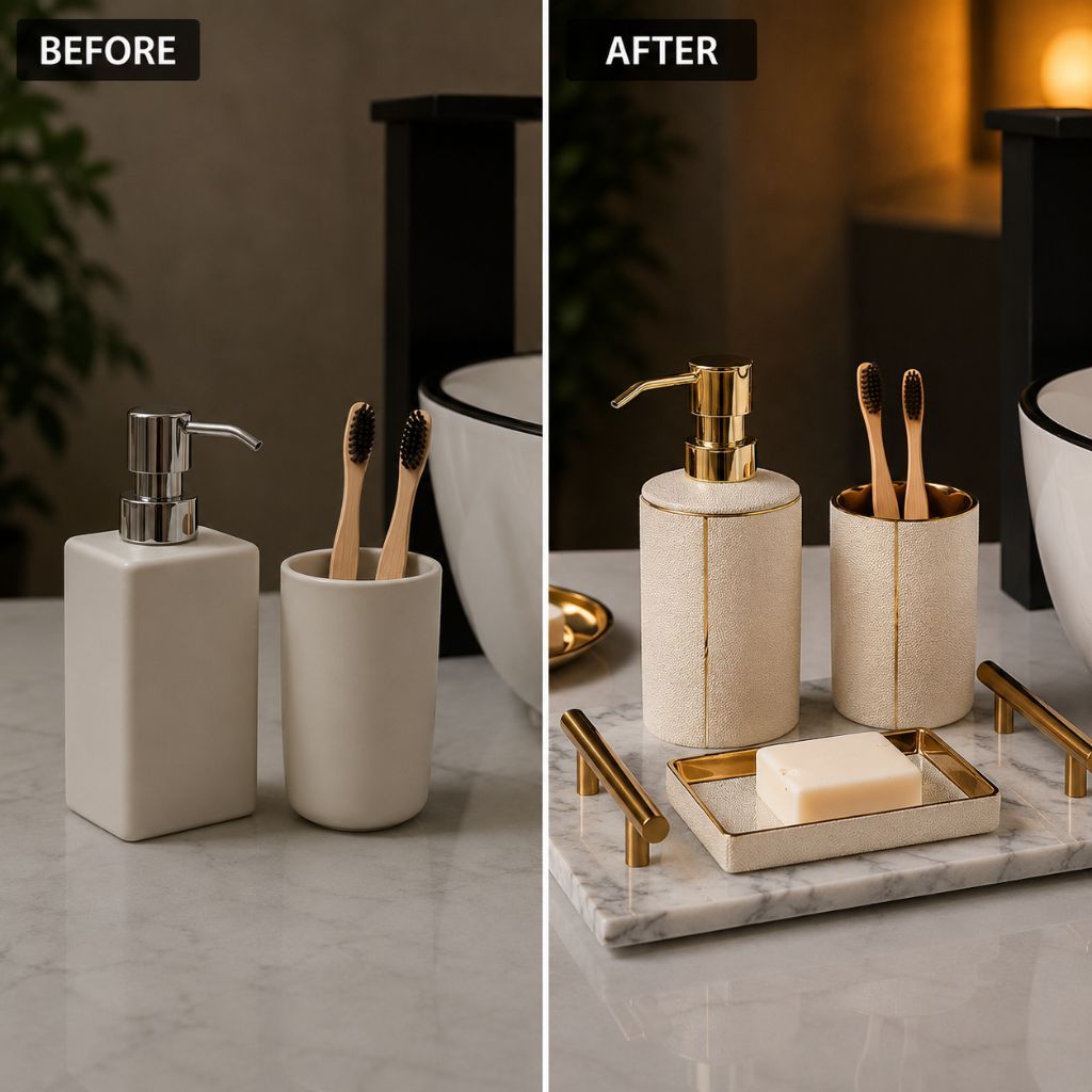 Bathroom Accessories Set – Luxurious Ceramic for Elegant Organisation