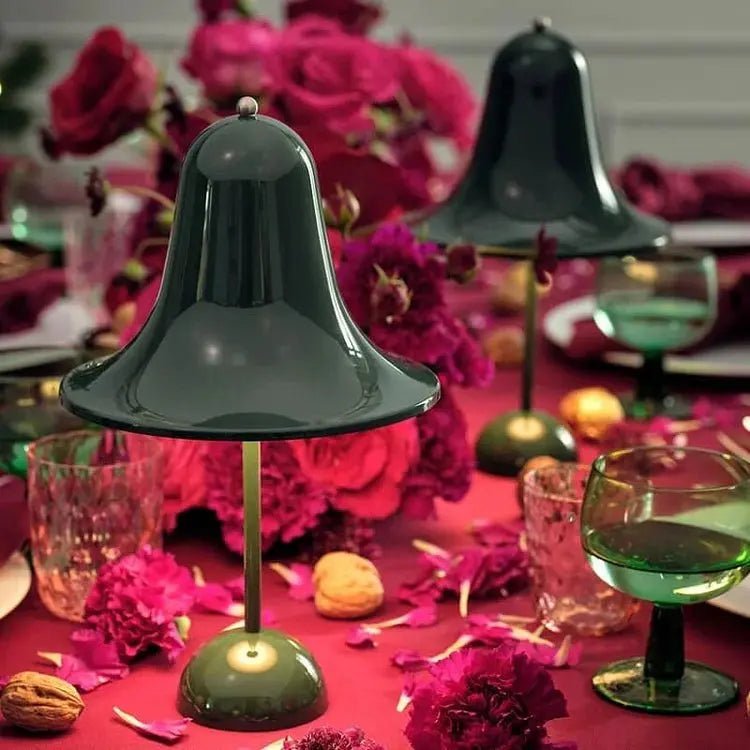 Bell - Shaped Table Lamp with Glossy Finish - Lattea Global