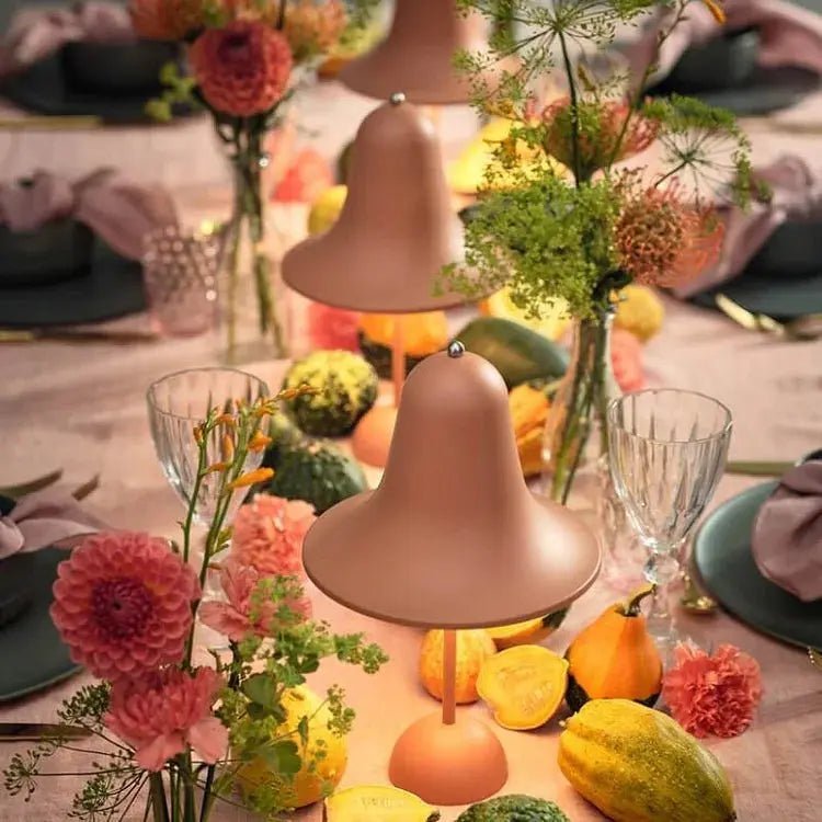 Bell - Shaped Table Lamp with Glossy Finish - Lattea Global