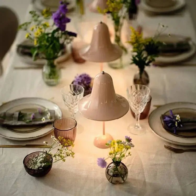 Bell - Shaped Table Lamp with Glossy Finish - Lattea Global