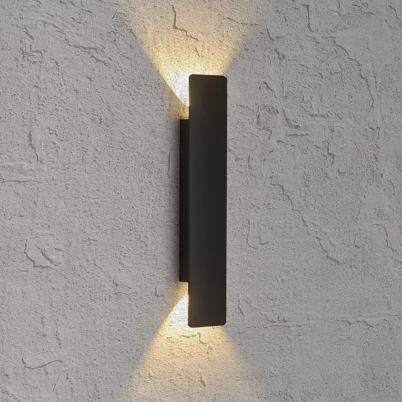 Black Long Outdoor Wall Light