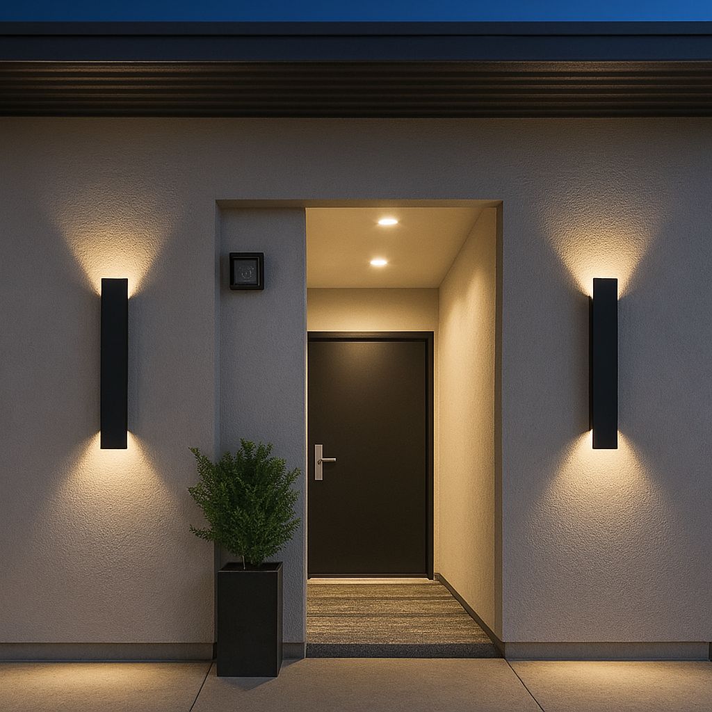 Black Long Outdoor Wall Light
