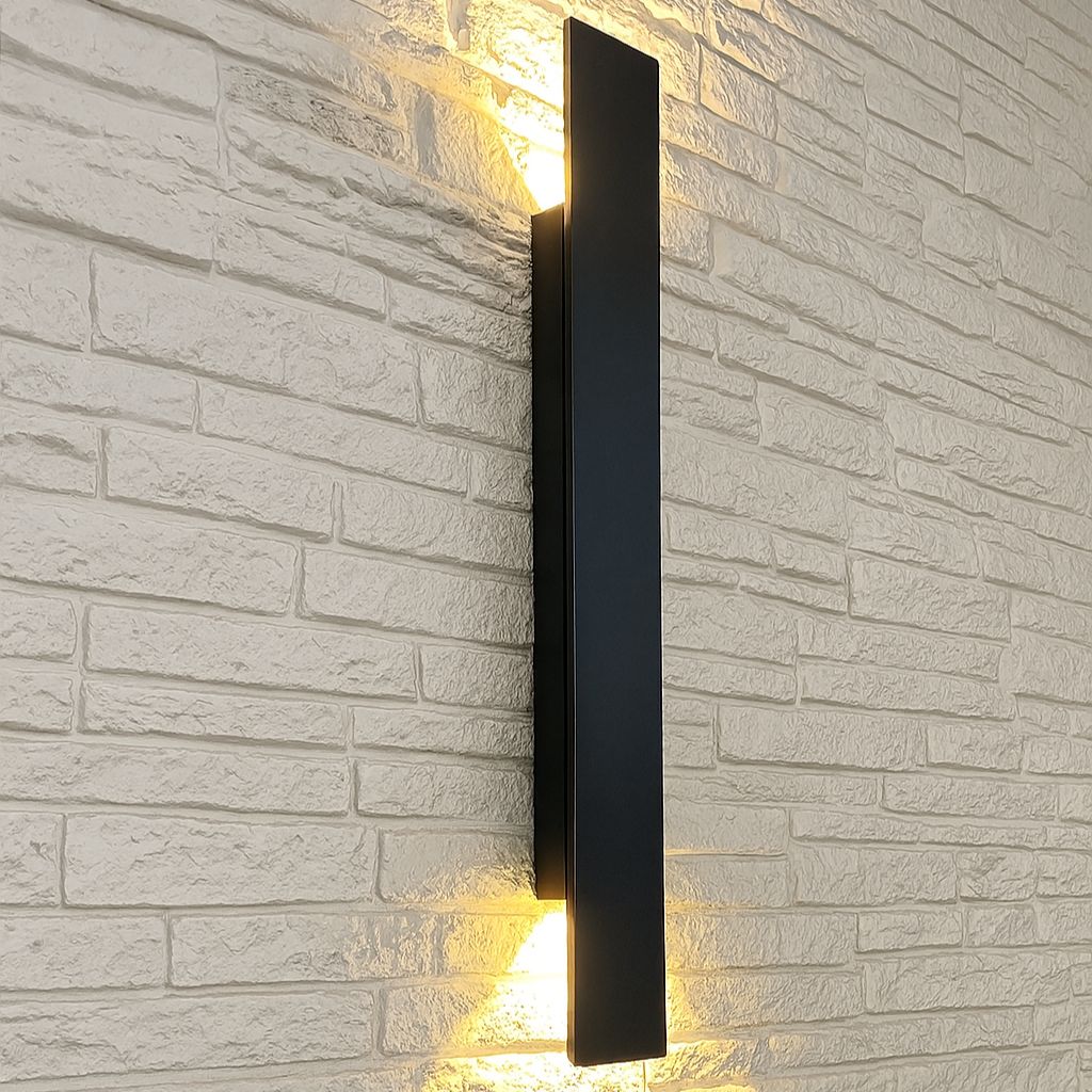 Black Long Outdoor Wall Light