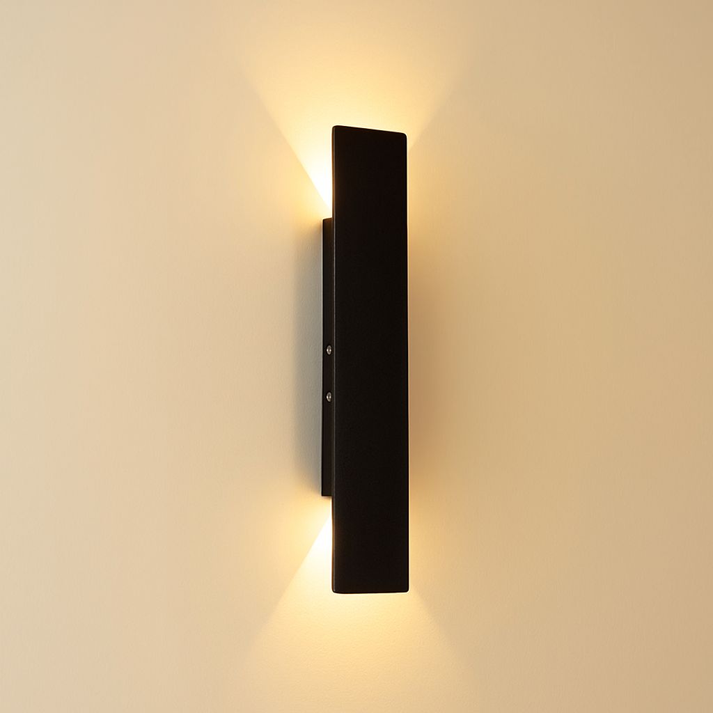Black Long Outdoor Wall Light
