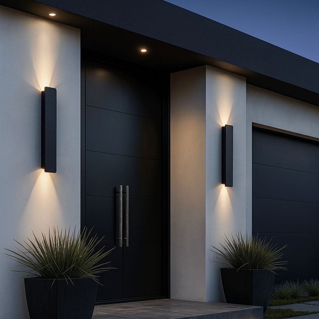 Black Long Outdoor Wall Light