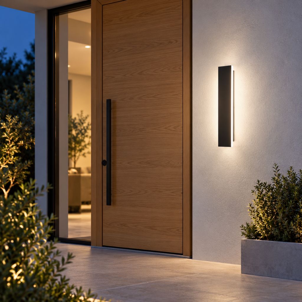 Black Rectangular Aluminium LED Outdoor Wall Light IP65