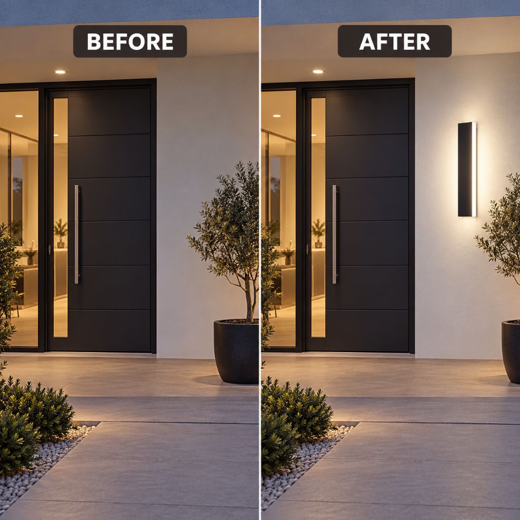 Black Rectangular Aluminium LED Outdoor Wall Light IP65