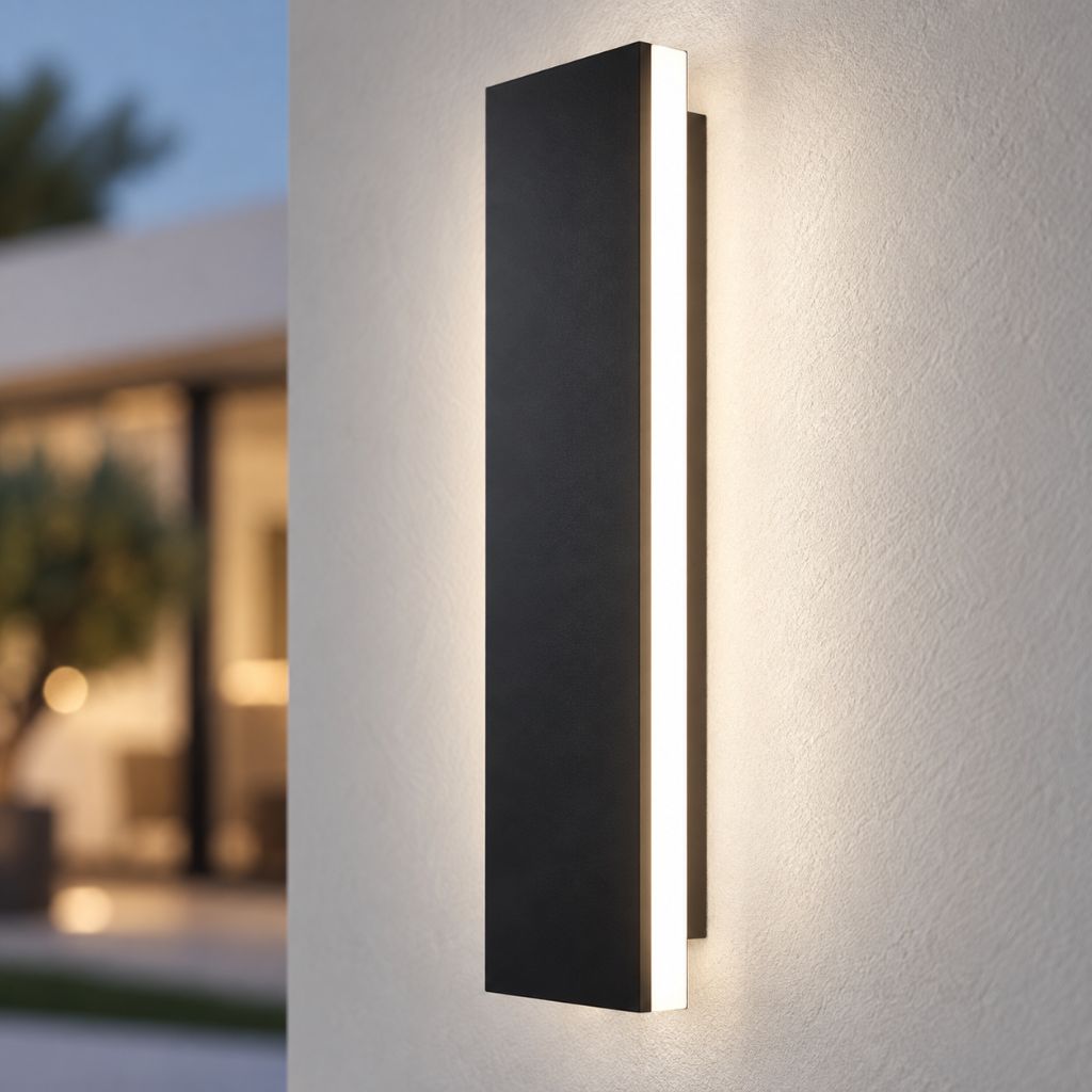 Black Rectangular Aluminium LED Outdoor Wall Light IP65