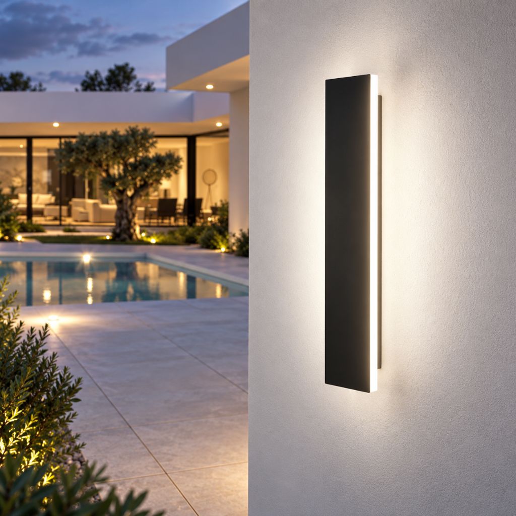 Black Rectangular Aluminium LED Outdoor Wall Light IP65
