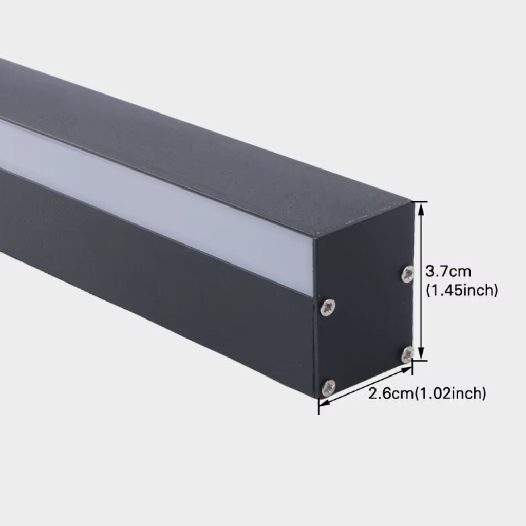 Black Slim Linear LED Outdoor Wall Light 12W IP65