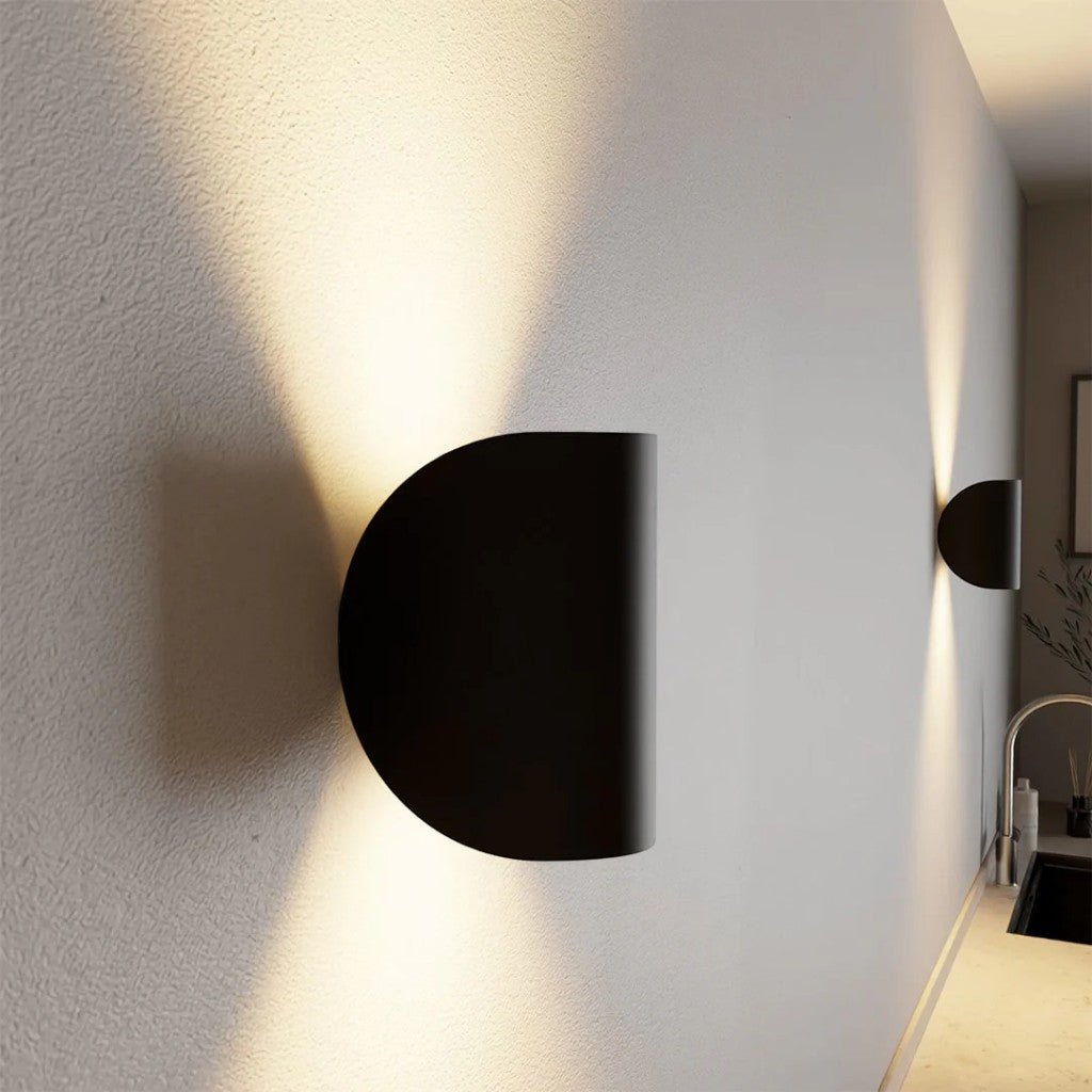 Black Up & Down Modern Wall Sconce Light - Lattea Global
