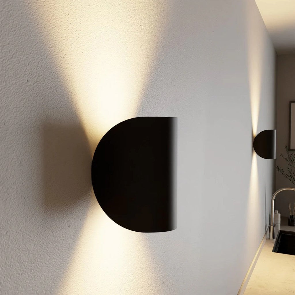 Black Up & Down Modern Wall Sconce Light