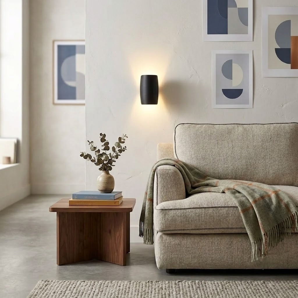 Black Up & Down Modern Wall Sconce Light