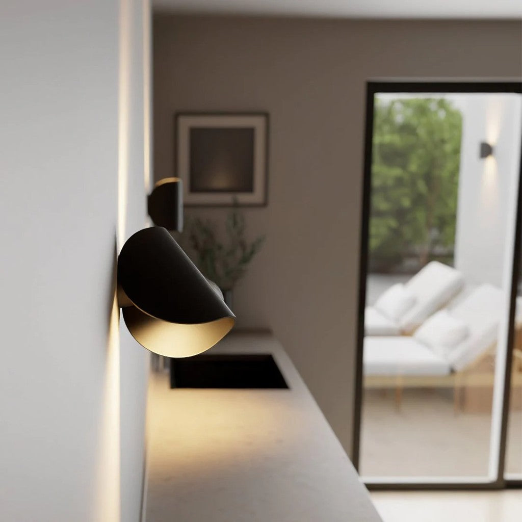 Black Up & Down Modern Wall Sconce Light