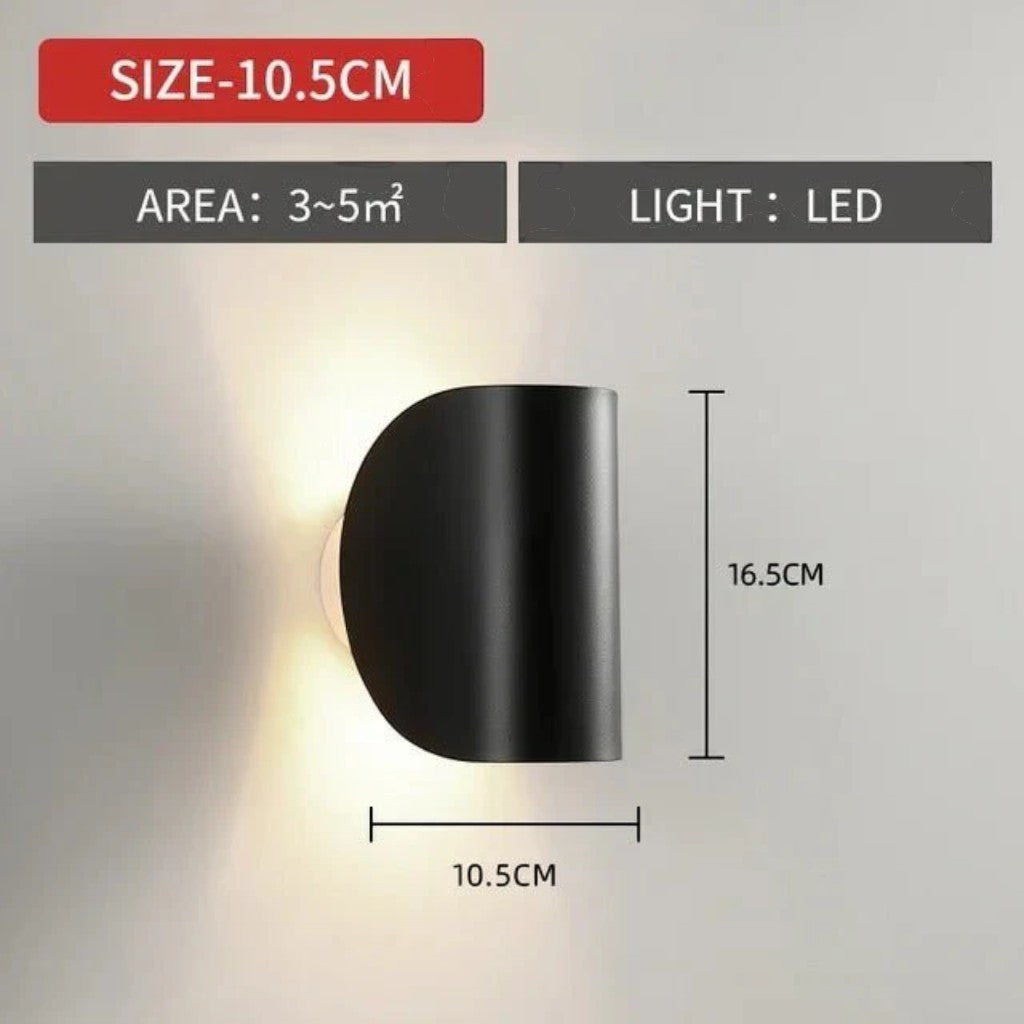 Black Up & Down Modern Wall Sconce Light