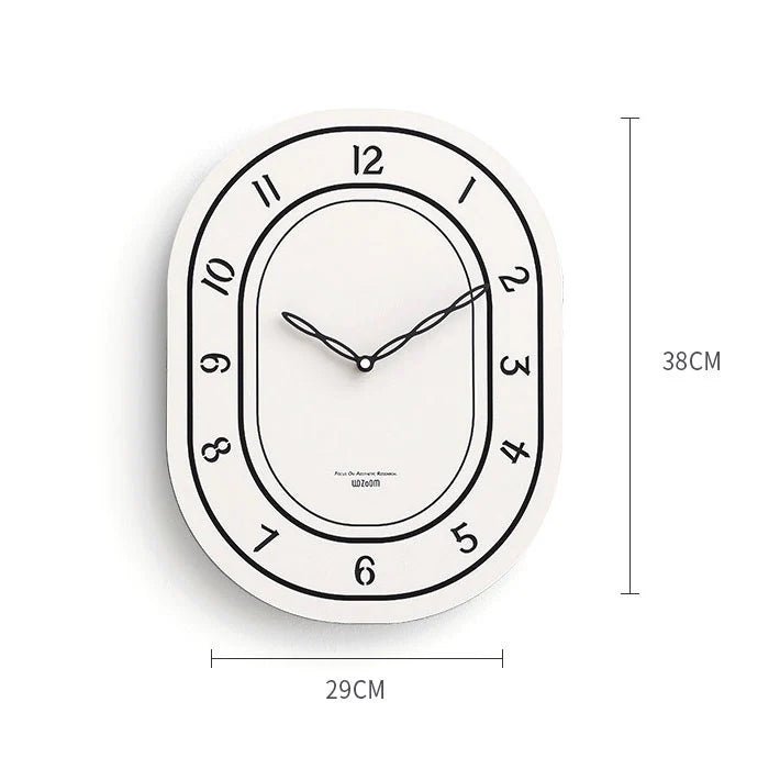 Black & White Silent Oval Wall Clock – Laser Engraved Roman Design - Lattea Global
