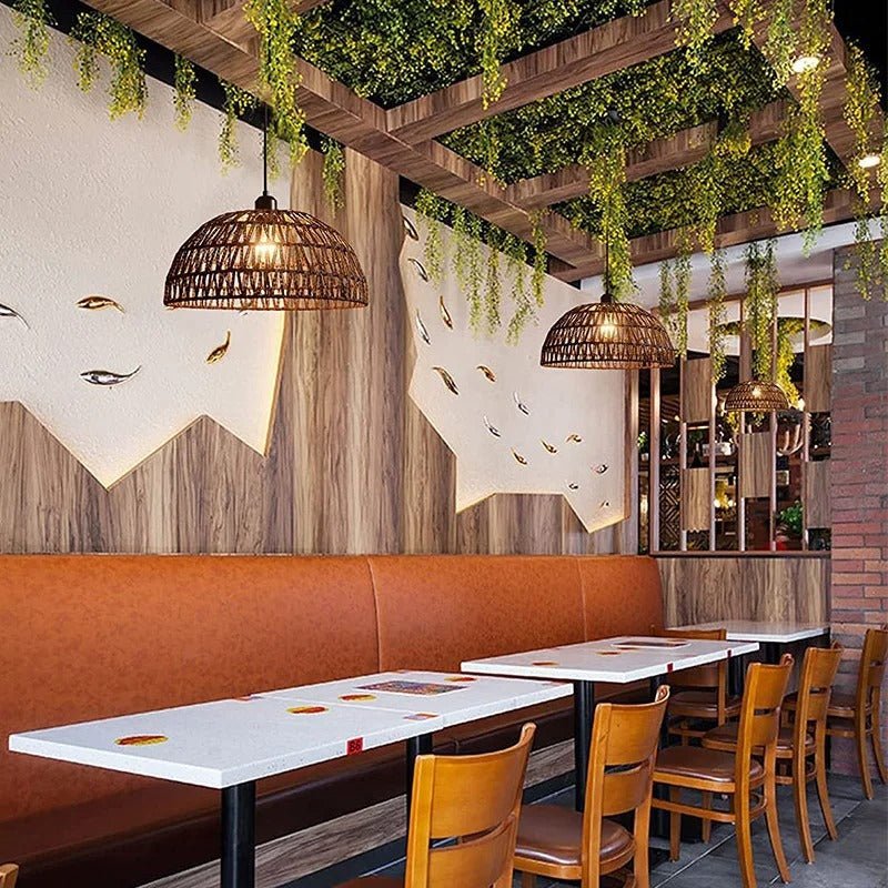 Boho Hand Knitted Japanese Rope Pendant Light - Lattea Global