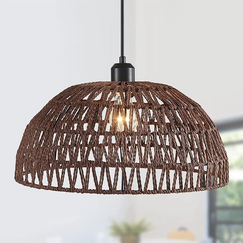 Boho Hand Knitted Japanese Rope Pendant Light - Lattea Global