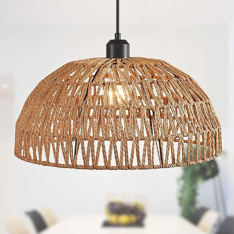 Boho Hand Knitted Japanese Rope Pendant Light - Lattea Global