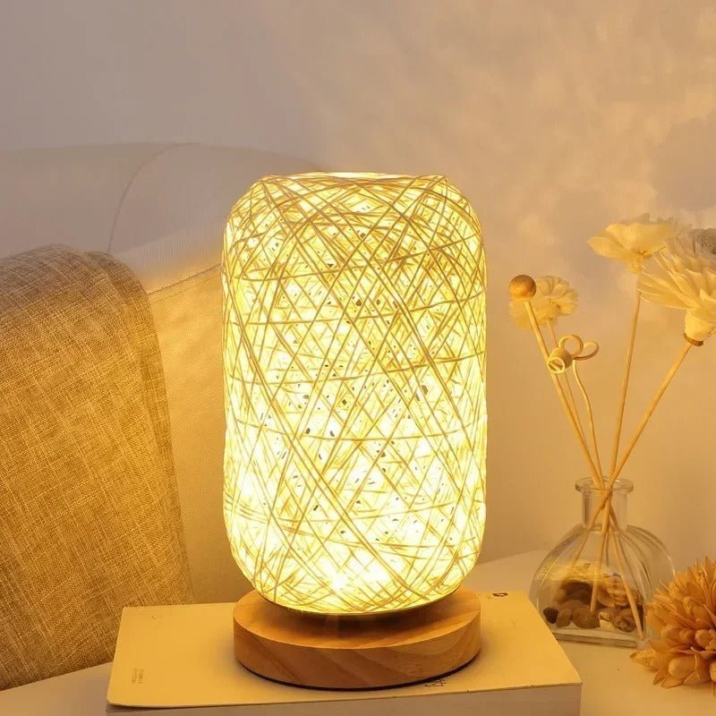 Boho Rattan Table Lamp - Lattea Global