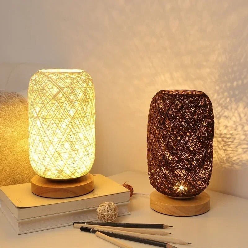 Boho Rattan Table Lamp - Lattea Global
