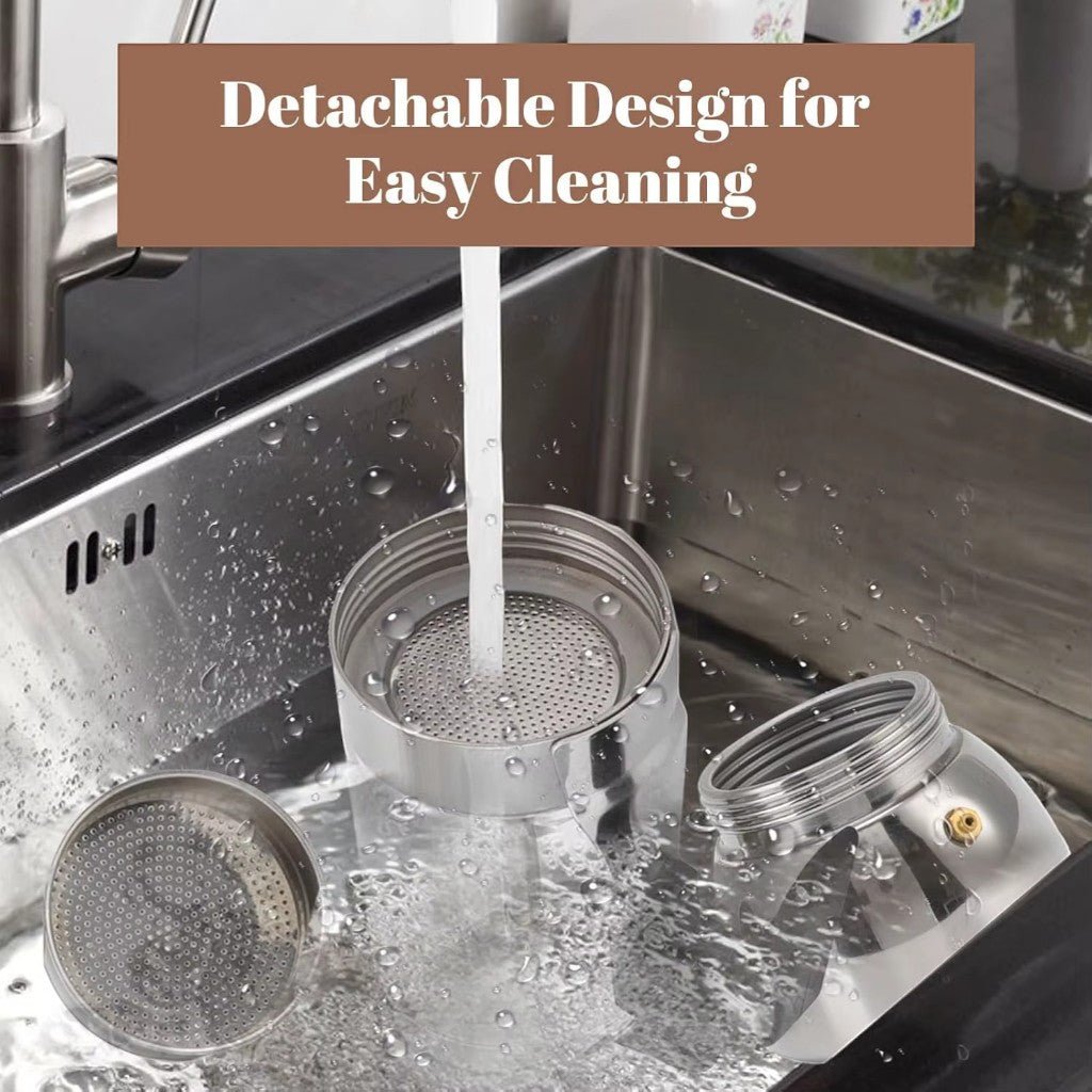 Borosilicate Glass Moka Pot Stovetop Espresso Maker - Lattea Global