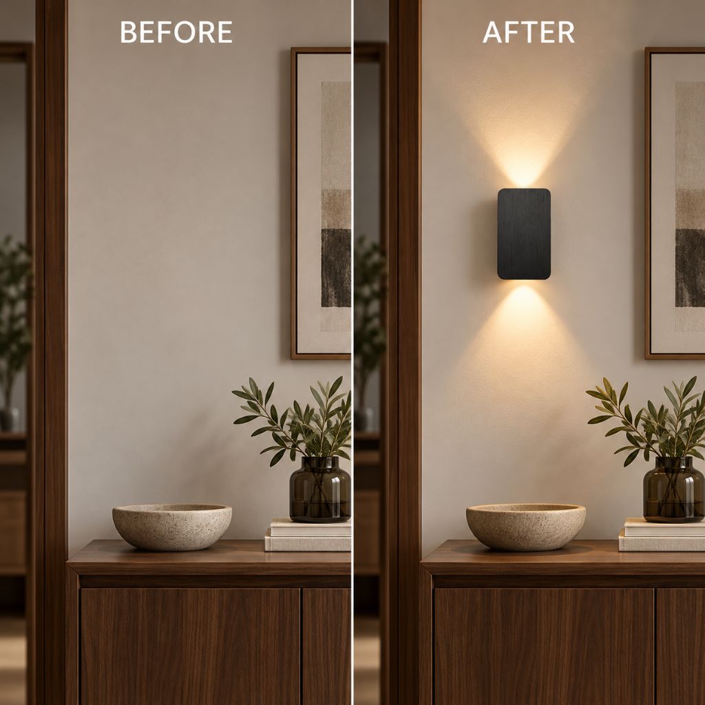 Brushed Aluminium Up & Down LED Indoor Wall Light 6W