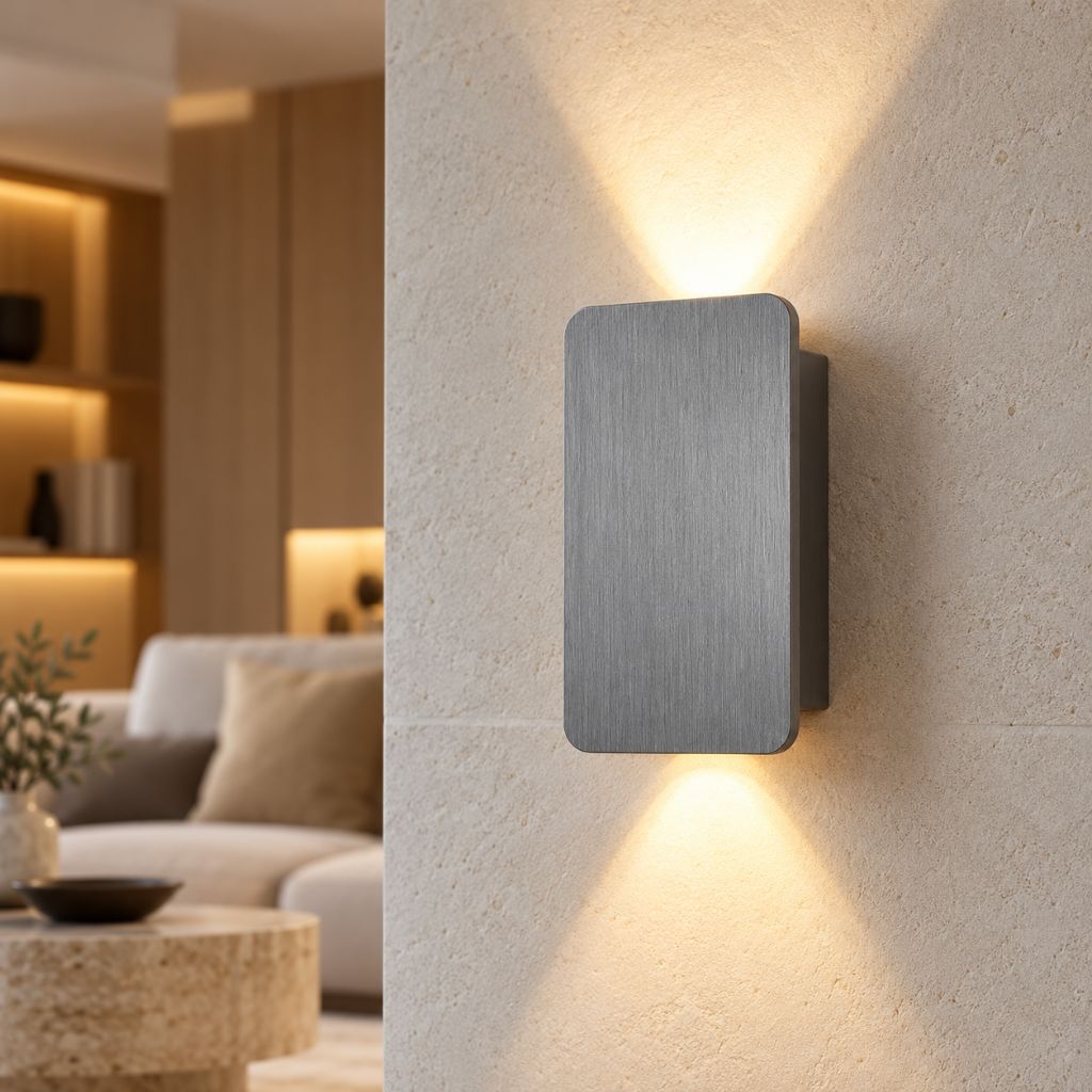 Brushed Aluminium Up & Down LED Indoor Wall Light 6W