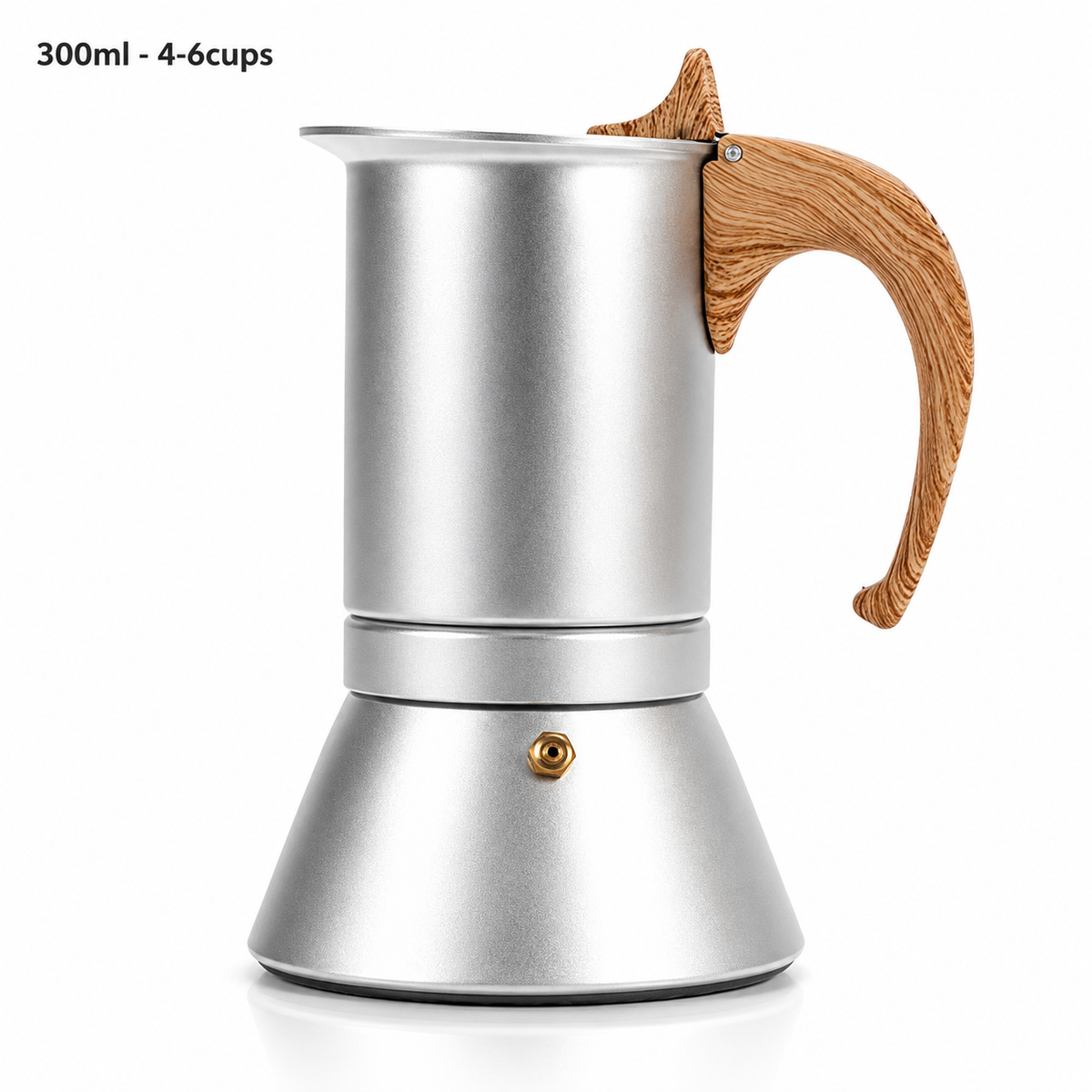Aluminium Moka Pot Espresso Maker with Wooden Handle