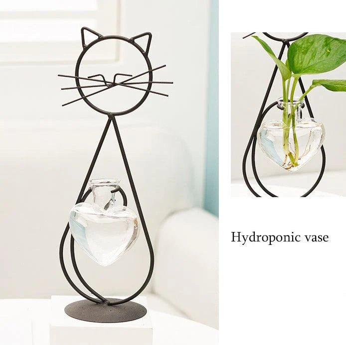 Cat - Shaped Iron Planter Vase - Lattea Global