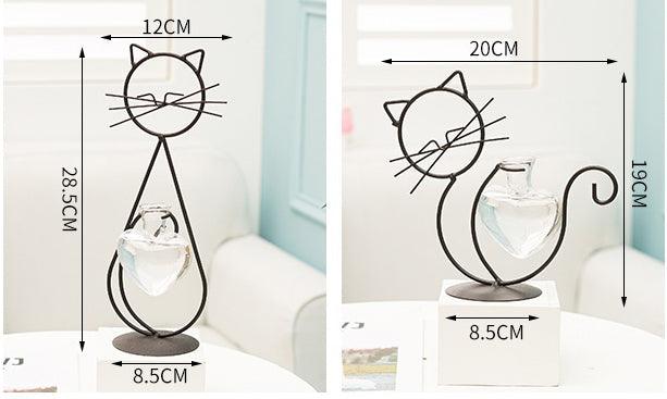 Cat - Shaped Iron Planter Vase - Lattea Global