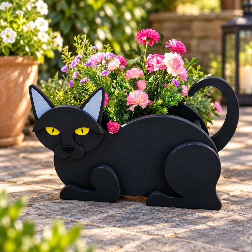 Cat-Shaped PVC Planter