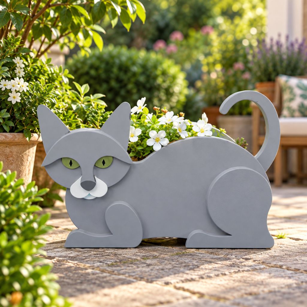 Cat-Shaped PVC Planter