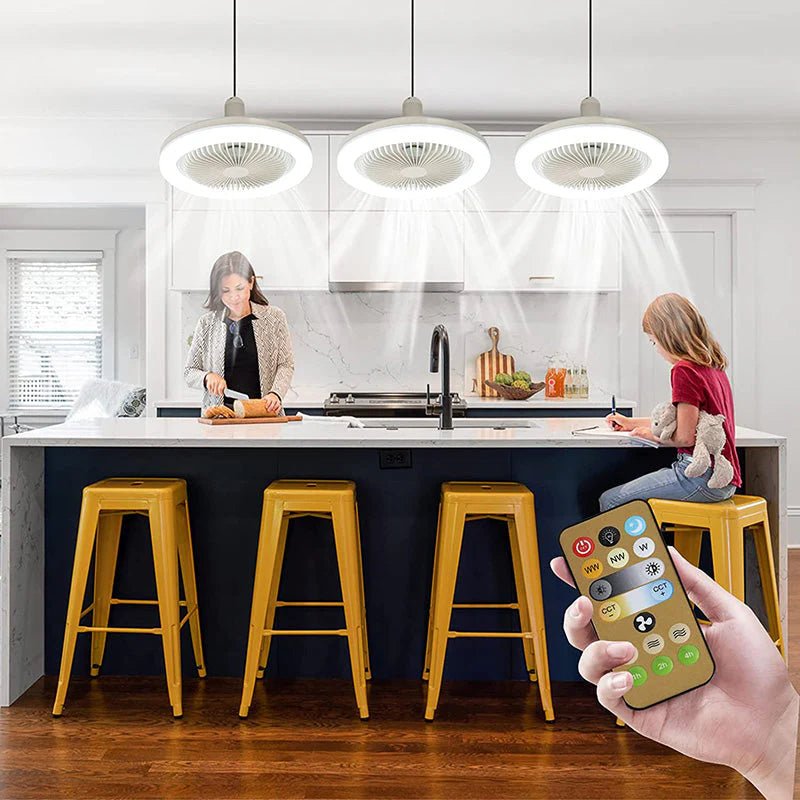 Ceiling Fan with LED Light – Screw - In Design & Remote Control - Lattea Global