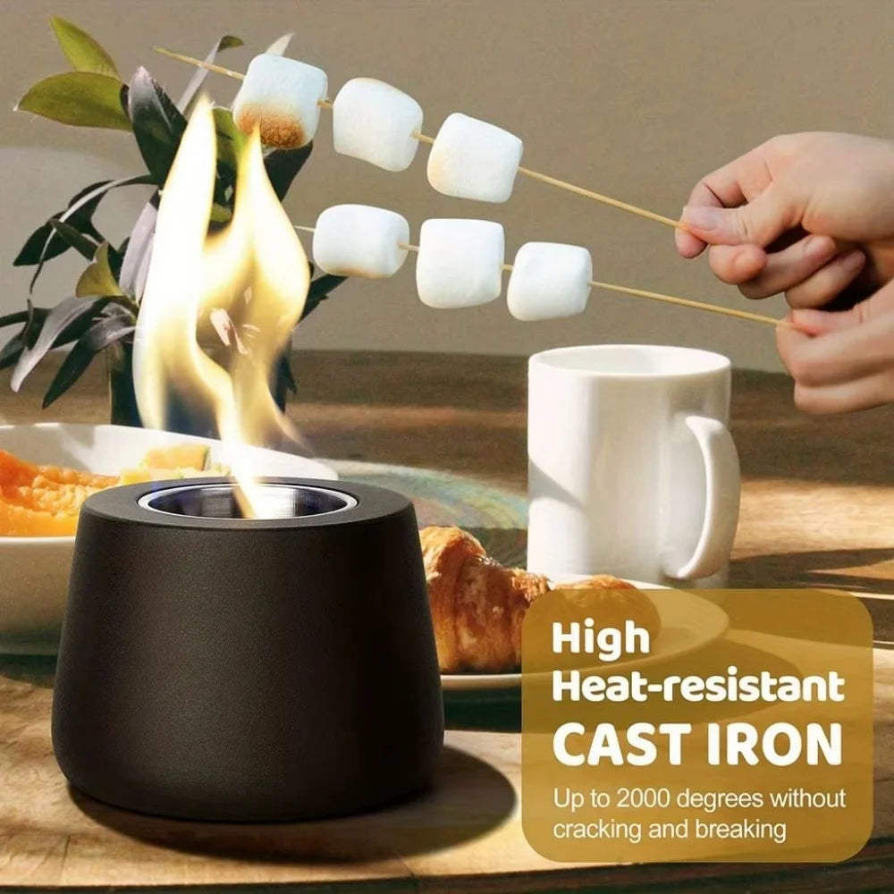 Ceramic fire pit tabletop smokeless cylinder flame – view 6