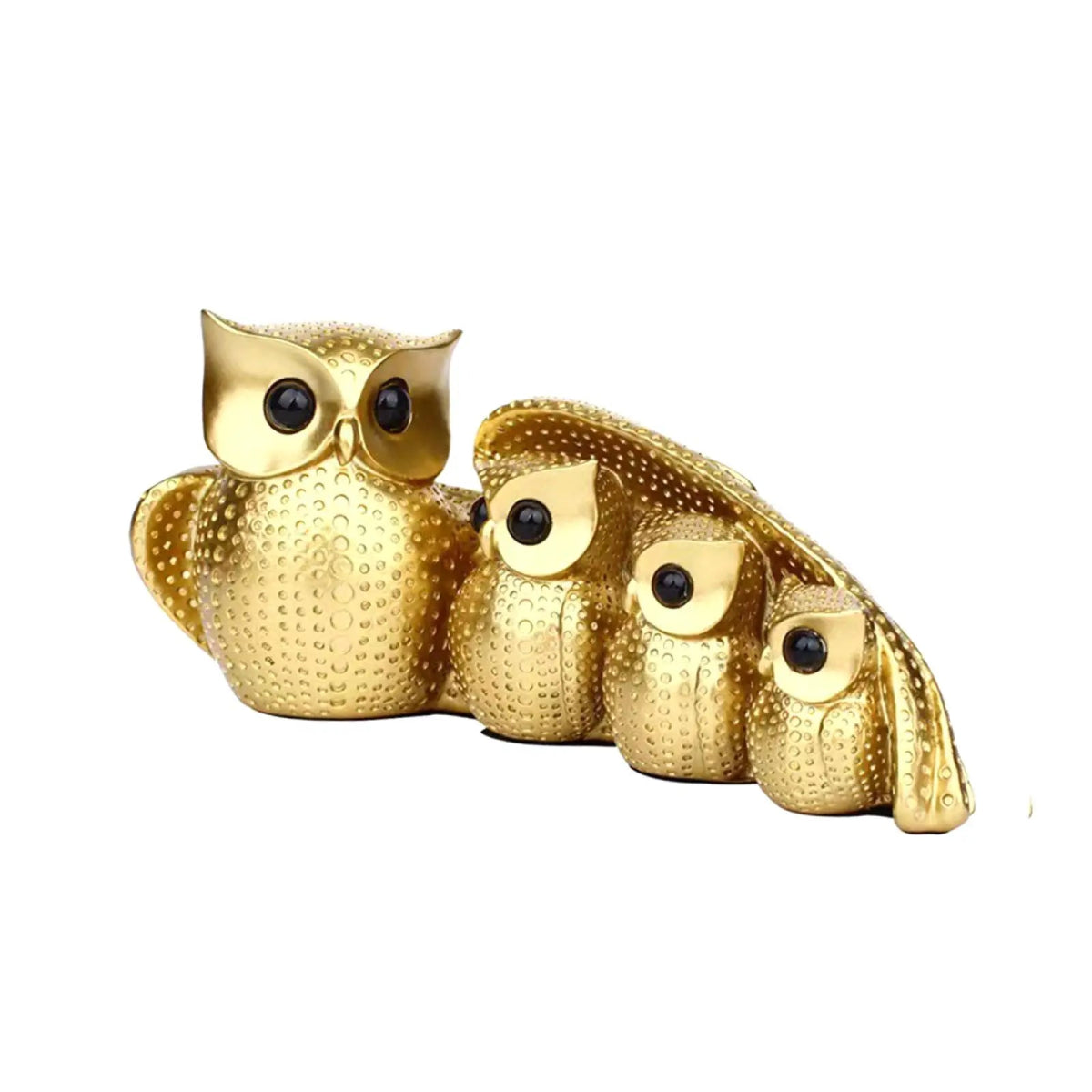 Charming Owl Family Resin Figurine – Symbol of Wisdom & Unity - Lattea Global