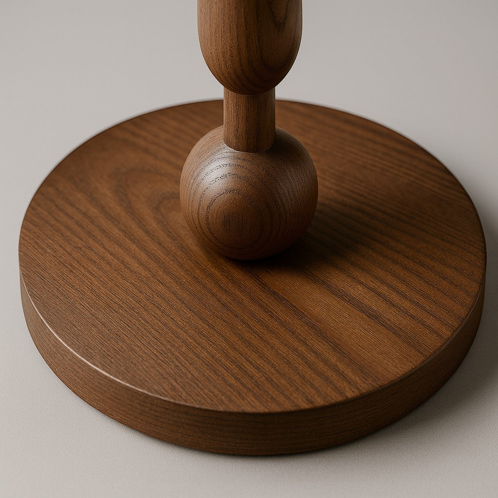 Classic Wooden Floor Lamp with White Fabric Lampshade