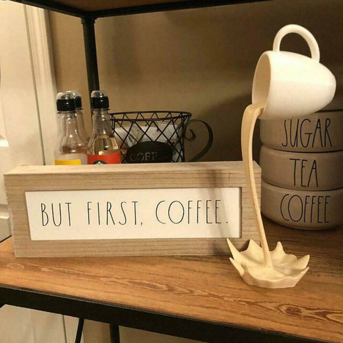 Coffee Spill Statue | Quirky Art Decor for Coffee Lovers - Lattea Global