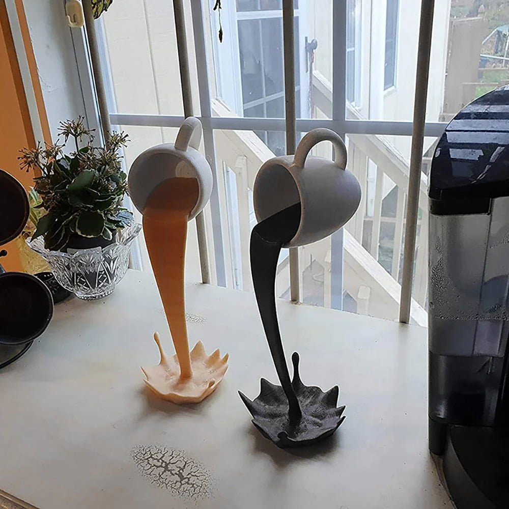 Coffee Spill Statue | Quirky Art Decor for Coffee Lovers - Lattea Global