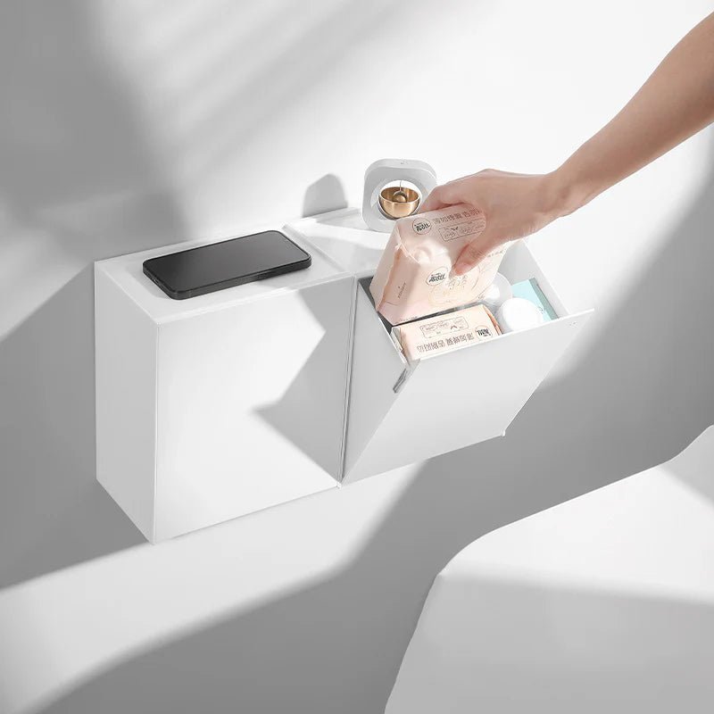 Compact Wall Hanging Storage Box for Bathroom - Lattea Global