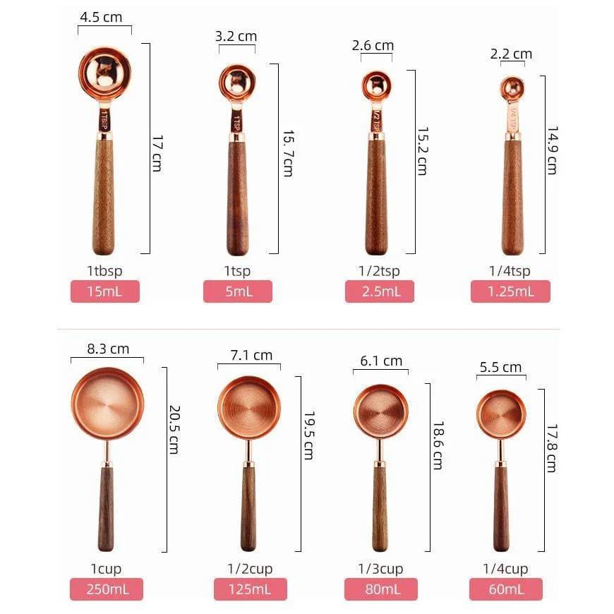 Copper Measuring Set – Luxury Copper - Plated Kitchen Essentials - Lattea Global