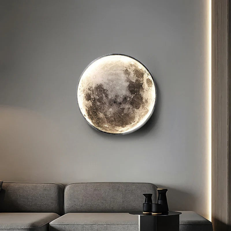 Dimmable LED Moon Wall Sconce with Remote Control